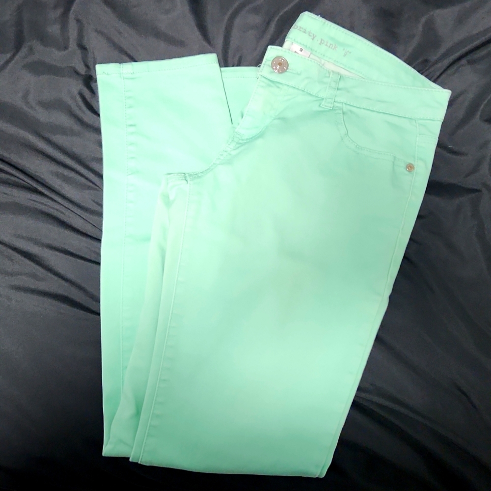 Celebrity Pink mint green jeans